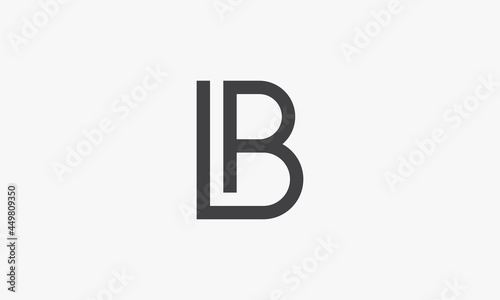 LB letter logo connected concept isolated on white background.