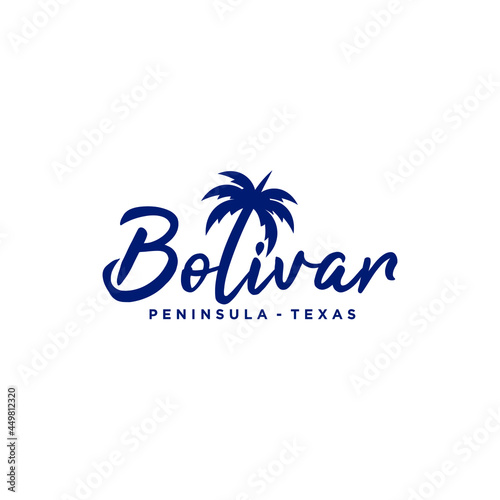 Bolivar Peninsula Texas. Vector Logo Illustration.
