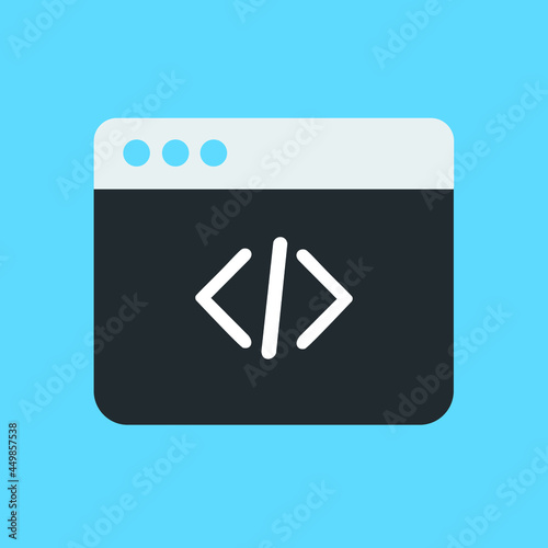 Command Window Flat Icon With Blue Background