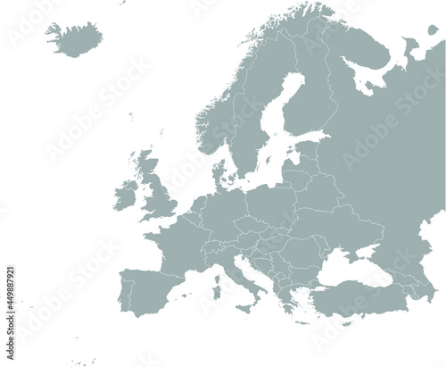 Gray Map of Europe 