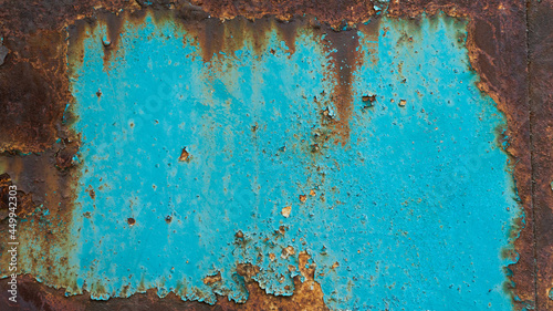 rusty iron. texture of blue rusty iron sheet