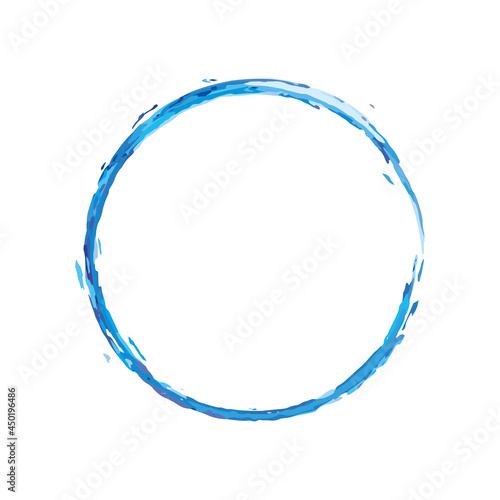 青い円の飾り枠イラスト