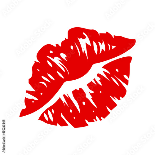 red lips print vector emoji