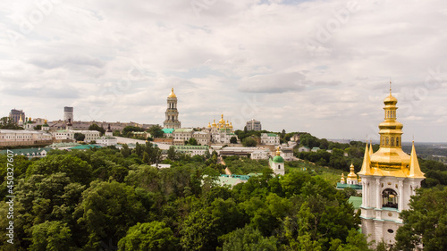 Kiev overview with Dnieper river and Kiev Pechersk Lavra or Kyiv Pechersk Lavra, Kyievo-Pechers'ka lavra