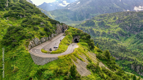 Der Sustenpass aus der Vogelperspektive im August 2021, Schweiz