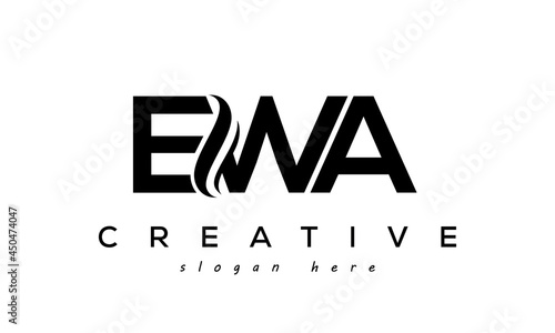 Letter EWA creative logo design vector