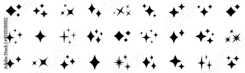 Sparkle star icons. Shine icons. Stars sparkles vector