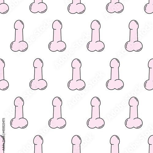 Vector seamless pattern with penis