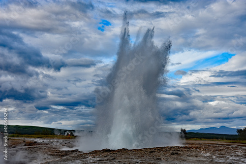 Geysir blowing on Iceland