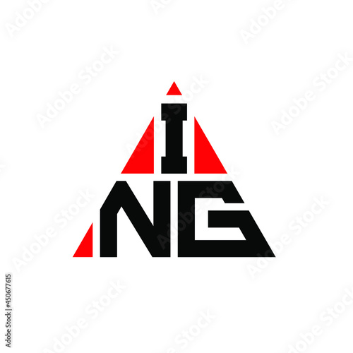 ING triangle letter logo design with triangle shape. ING triangle logo design monogram. ING triangle vector logo template with red color. ING triangular logo Simple, Elegant, and Luxurious Logo. ING 