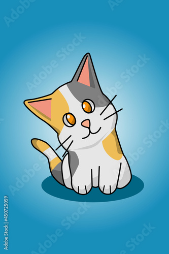 Cute cat cartoon illustration
