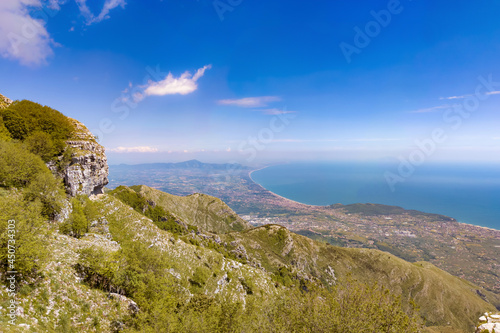 Cima del Redentore (Latina, Italy) - The panoramic peak with religious statue in the Aurunci mountains, over Formia city and Tirreno sea, beside Petrella summit and San Michele Arcangelo hermitage.