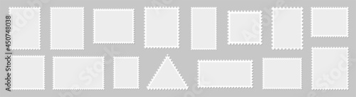 Postage stamp borders set vector illustration