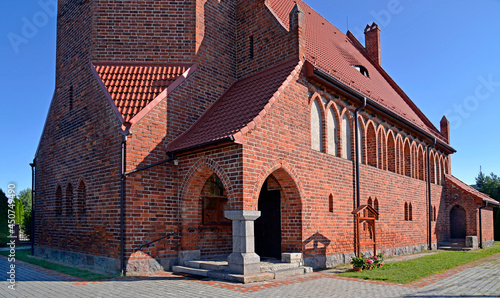 Built in 1904, the Catholic Church of M.B. Gromniczna in the village of Wiśniowo Ełckie in Masuria, Poland. The photos show architectural details and a general view of the temple.
