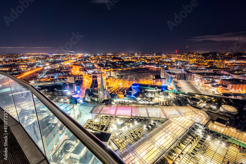 Birmingham city night skyline