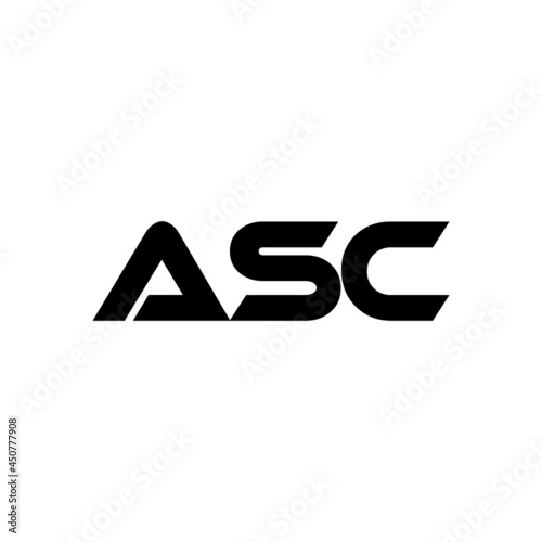 ASC letter logo design with white background in illustrator, vector logo modern alphabet font overlap style. calligraphy designs for logo, Poster, Invitation, etc.