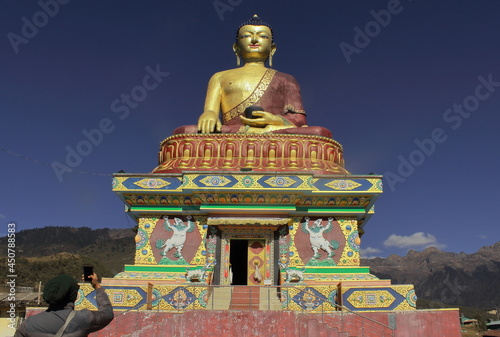 famous giant buddha statue of tawang, arunachal pradesh in north east india