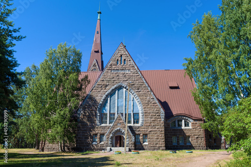 Building of the old Lutheran church of Mary Magdalene on a sunny August day. Primorsk, Russia