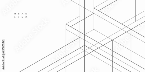 Abstract geometric technological background. Architectural construction.