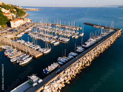 Boat Harbor in Muggia Town near Trieste in Italy