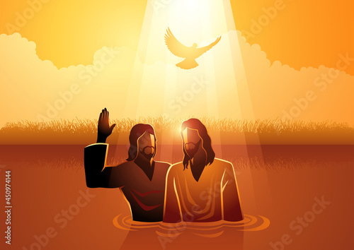 Jesus baptised by John the Baptist