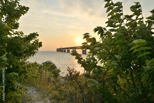 Malmo side of Öresund bridge that connects Sweden and Denmark