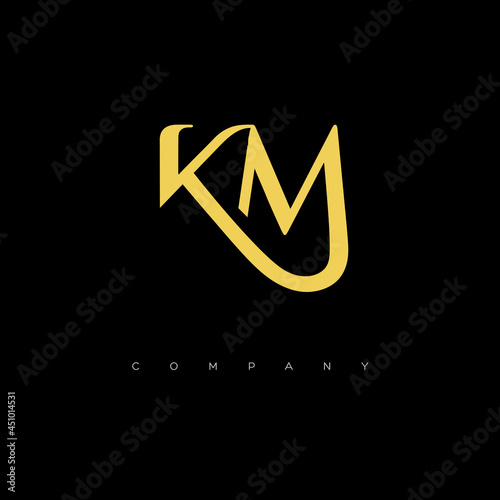 Initial KM logo design vector