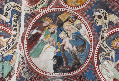 adorazione dei Magi; affresco nel chiostro del Duomo di Bressanone