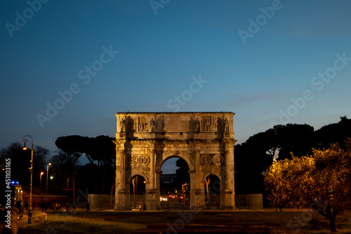 Arch of Constantine is a triumphal arch in Rome dedicated to the emperor Constantine the Great. Commissioned by the Roman Senate to victory over Maxentius at the Battle of Milvian Bridge in AD 312
