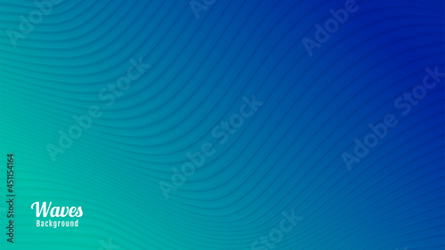 Abstract Colored Blue and Green Waves Background Design