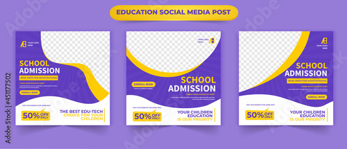 school admission suitable for educational needs banner promotion ads and social media post template fully and easily editable