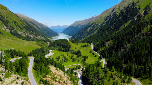 Beautiful Kaunertal Valley in the Austrian Alps - famous glacier in Austria - travel photography by drone