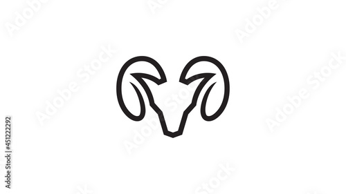 creative abstract ram horn bighorn head logo vector symbol
