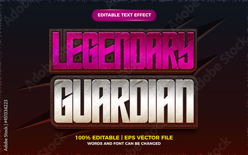legendary guardian editable text effect 3d template style
