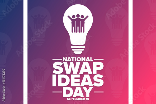 National Swap Ideas Day. September 10. Holiday concept. Template for background, banner, card, poster with text inscription. Vector EPS10 illustration.