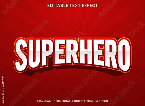 superhero text effect editable template with abstract style use for business brand and logo