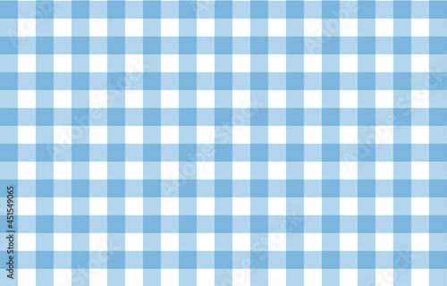 Blue gingham fabric square checkered seamless pattern vintage background vector