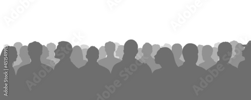  Silhouetted crowd ( audience, fans ) vector illustration