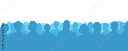  Silhouetted crowd ( audience, fans ) vector illustration