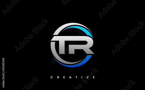 TR Letter Initial Logo Design Template Vector Illustration