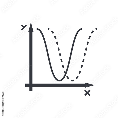 Black outline parabola symbol. education and knowledge vector icon.