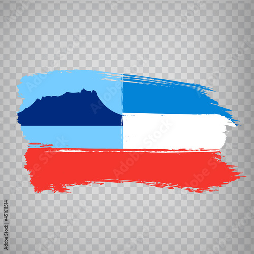 Flag Sabah brush strokes. Flag State Sabah of Malaysia on transparent background for your web site design, app, UI. Malaysia. EPS10.