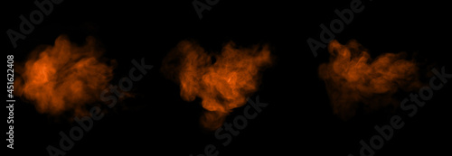 brown steam smoke spray isolated black background