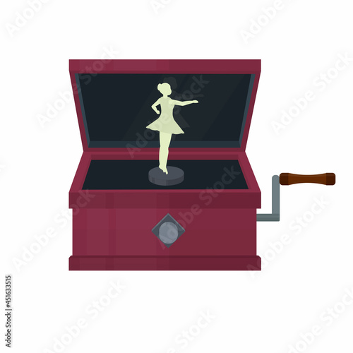 Music box. Music box with a ballerina, vector illustration