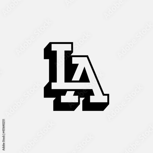 Letter Initial Monogram L A LA AL Logo Design Template. Suitable for General Sports Fitness Fashion Finance Wedding Company Business Corporate Shop Apparel in Simple Modern Style Logo Design.