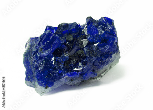 rough blue sapphire and diamonds gemstones crystals raw amethyst tanzanite white background