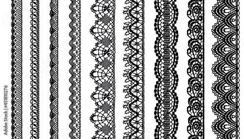 Trim Lace Ribbon for Decorating .Jacquard Mesh Lace Fabric.Vector seamless pattern. 