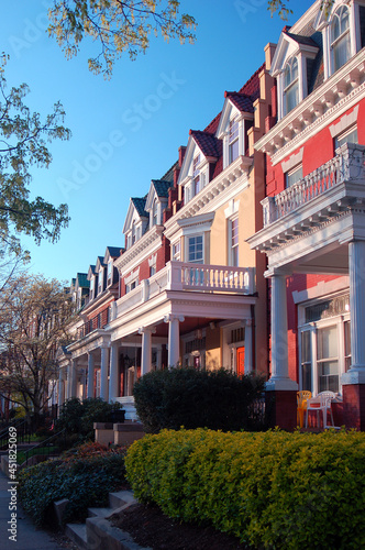Old historic homes line Monument Avenue in Richmond Virginia