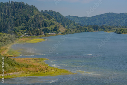 Klamath River near the Pacific Coast in Klamath, Del Norte County, California