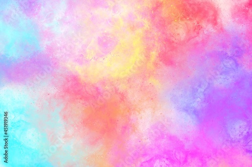 Abstract modern pink yellow blue background. Tie dye pattern.